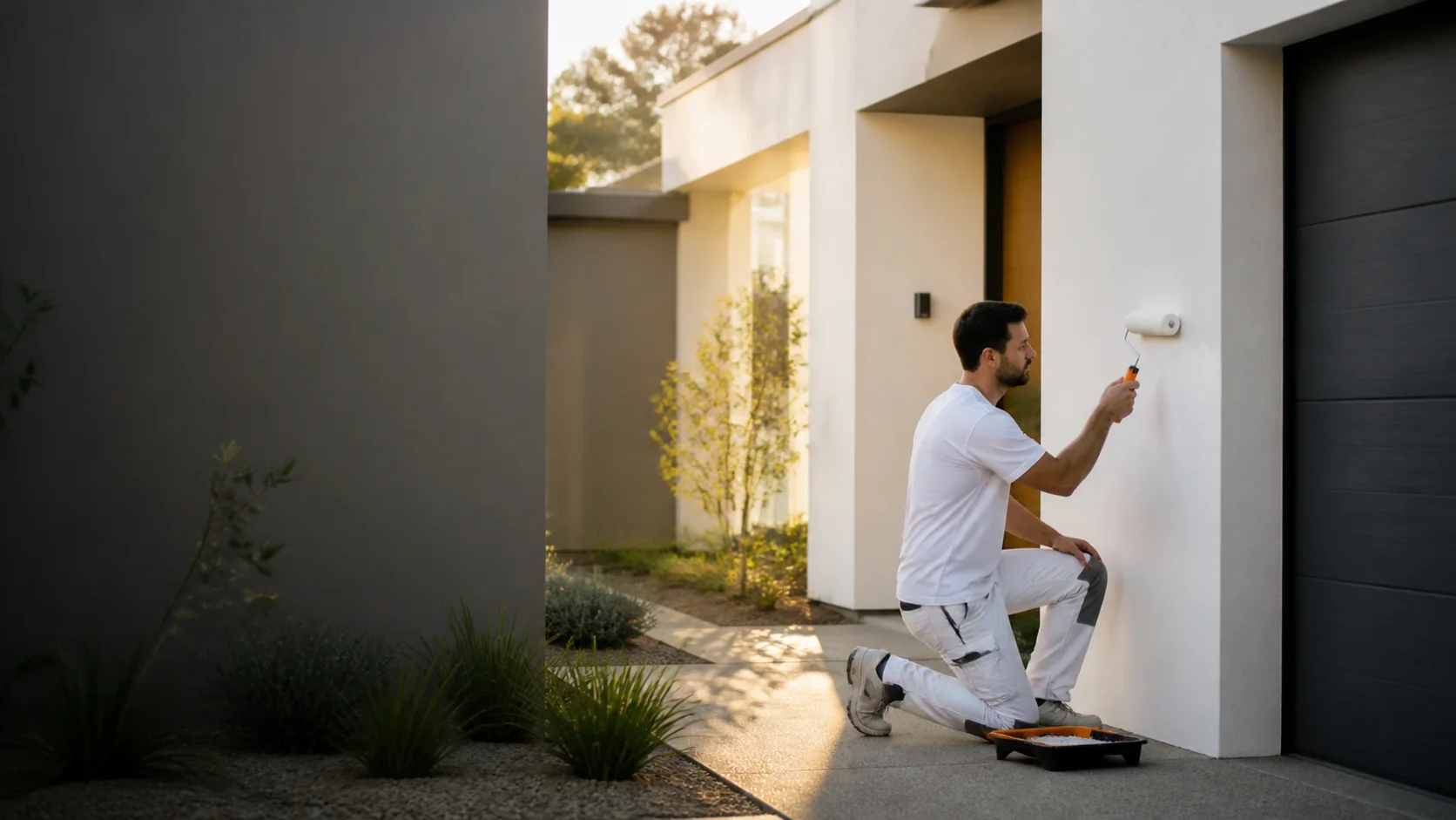 Modern residential property with a freshly painted exterior